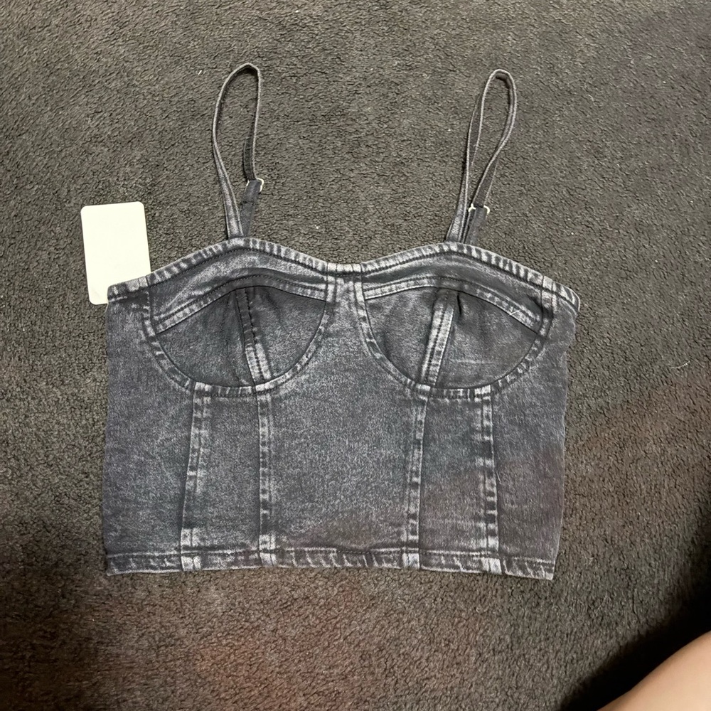 Gray Denim Women's Top